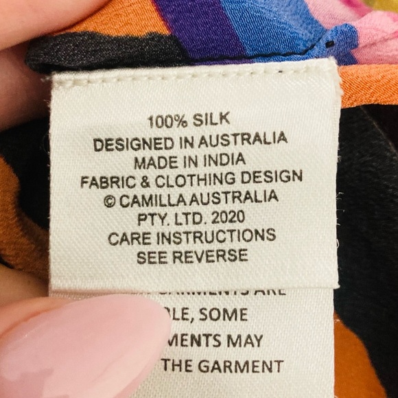 Camilla bright Fair Lady’s Dinkum print embellished silk caftan. One size - Picture 14 of 16